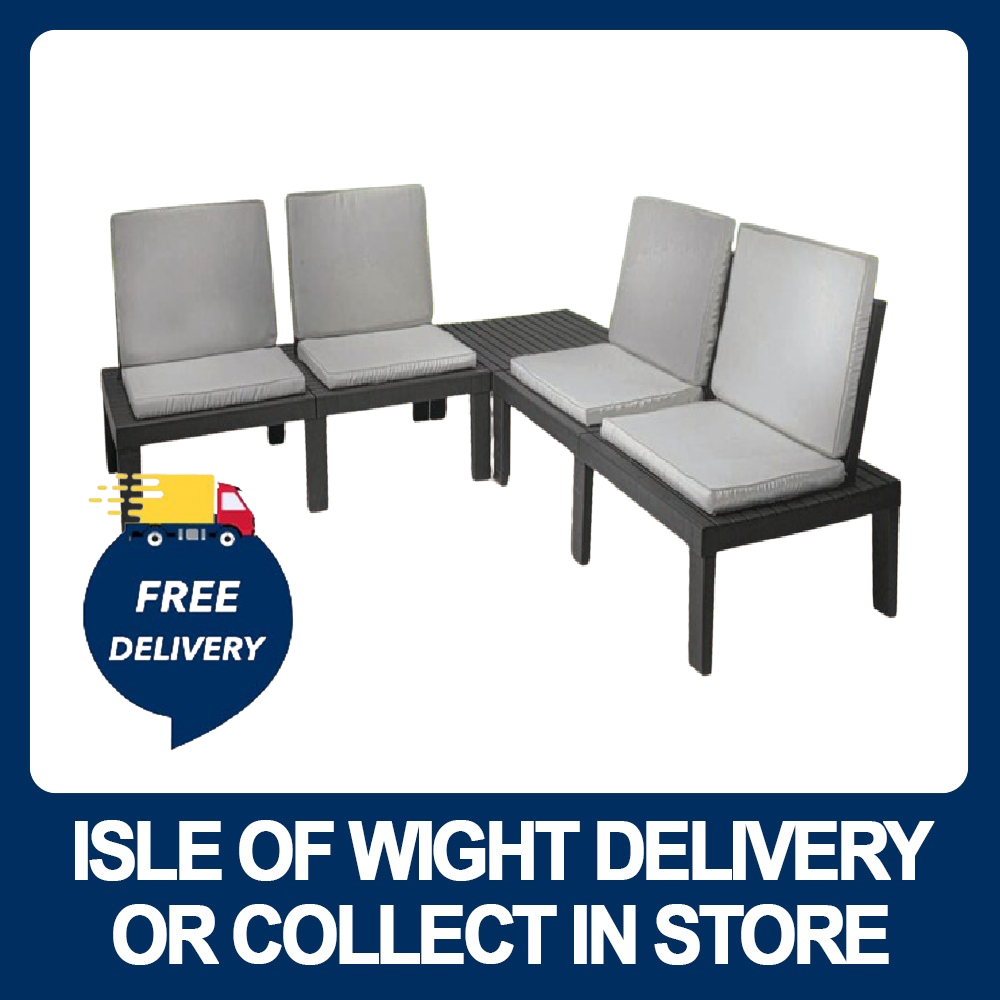 Molok Garden Seat 5 Piece Set - Anthracite - Premium Outdoor Furniture from Koopman - Just $263.95! Shop now at W Hurst & Son (IW) Ltd