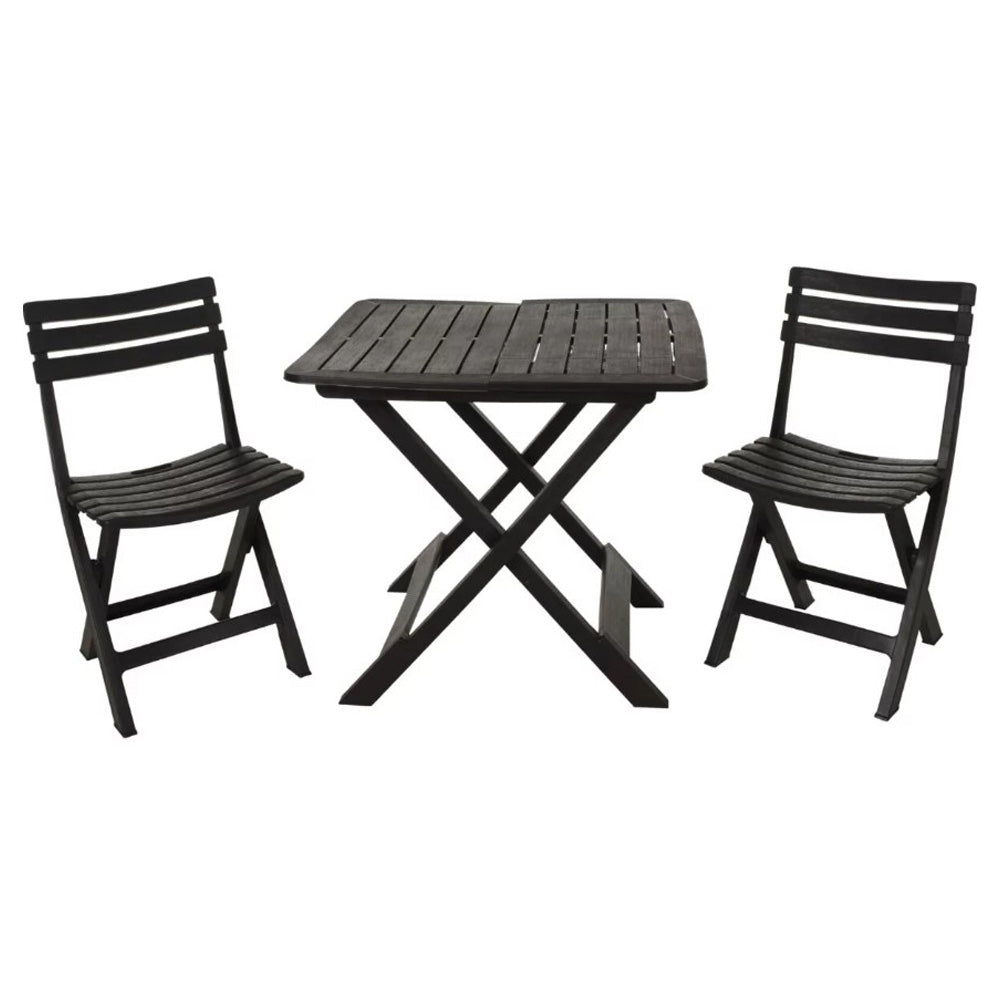 Camping Set Anthracite- 2 Chairs and Table - 42981530