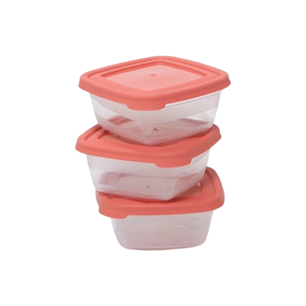 Storage Box Set – 3 Piece – 250ml – Airtight Plastic Food Containers – Coral Lids - 024001580 Food Storage Koopman International UK Ltd (AIS) aug25 Brand_Koopman CarlR Collections_Food Storage Collections_Storage Food Storage Kitchen & Food Storage Koopman Product Type_Food Storage Product Type_Storage Storage