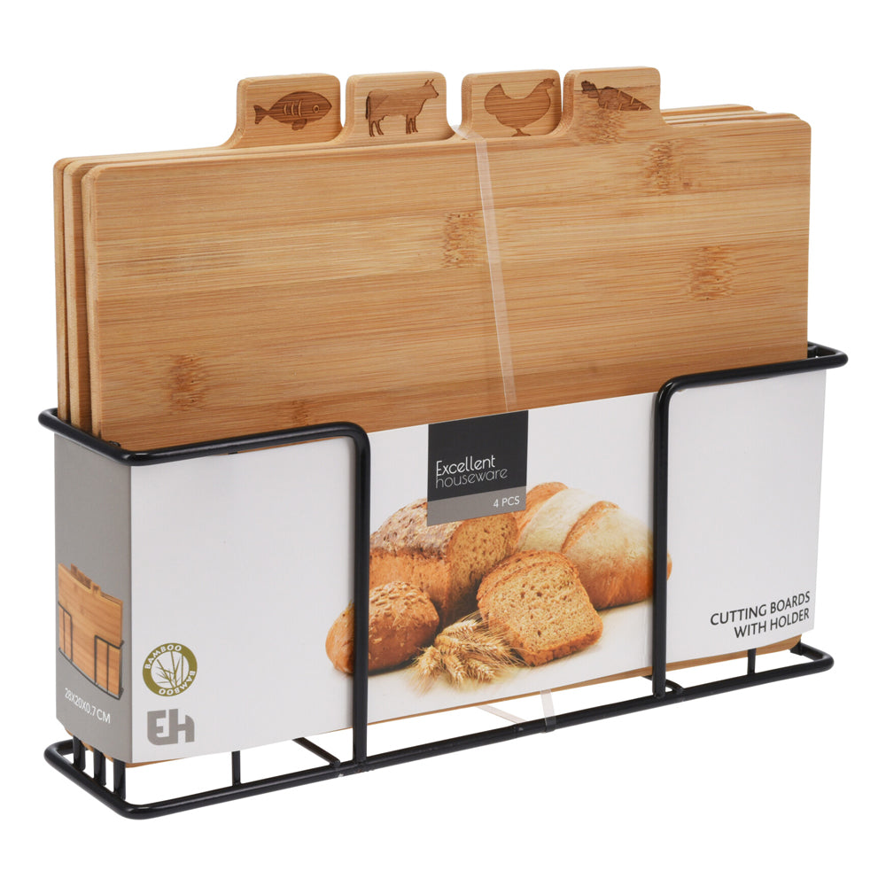 Bamboo Chopping Board Set 4pcs - 170492060 Chopping Boards Koopman International UK Ltd (AIS) aug25 Brand_Koopman CarlR Chopping Board Chopping Boards Collections_Chopping Boards Kitchen & Dining Kitchenware Koopman Product Type_Chopping Boards