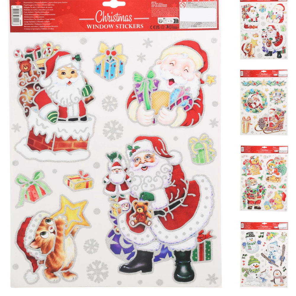 XMAS Window Sticker Decorations - BCC711100 Christmas Decorations Koopman International UK Ltd (AIS) Brand_Koopman CarlR Christmas Christmas Decorations Christmas Products Koopman More Christmas Decorations Nov25 Product Type_Christmas Decorations
