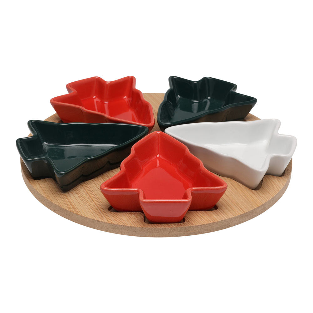 Xmas Tree Rotating Nibbles Serving Set - 278000980 Christmas Tableware Koopman International UK Ltd (AIS) All Things Christmas Brand_Koopman CarlR Christmas Christmas Party Christmas Plates / Bowls Christmas Products Christmas Tableware Collections_All Things Christmas Koopman More Christmas Tableware Oct25 Product Type_Christmas Tableware Xmas