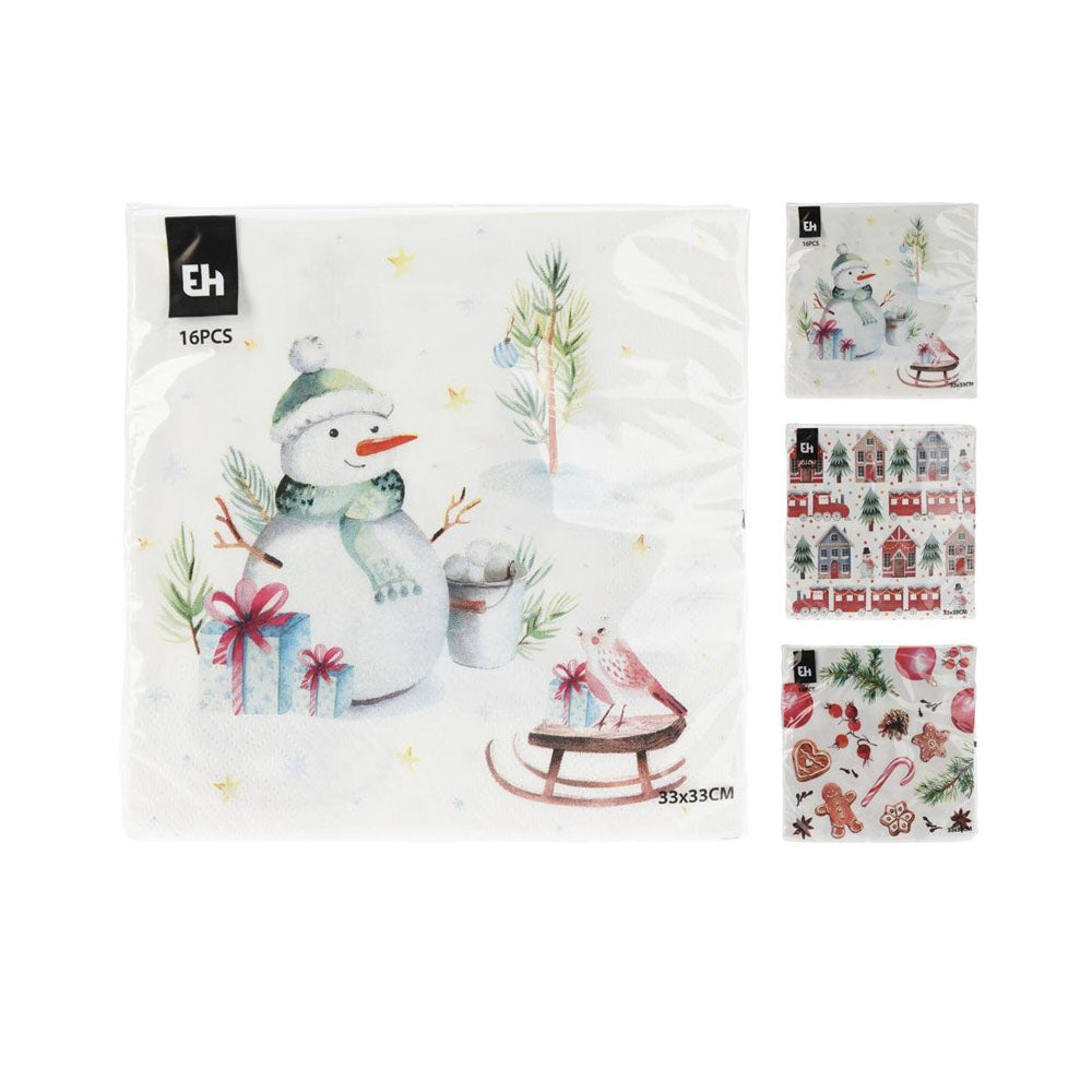 Xmas Characters Design Napkins – Pack of 16 - 602500490 Napkins / Serviettes Koopman International UK Ltd (AIS) All Things Christmas Brand_Koopman CarlR Christmas Christmas Essentials Christmas Party Christmas Products Christmas Tableware Collections_All Things Christmas Koopman Napkins / Table Covers Oct25 Product Type_Napkins / Serviettes Xmas
