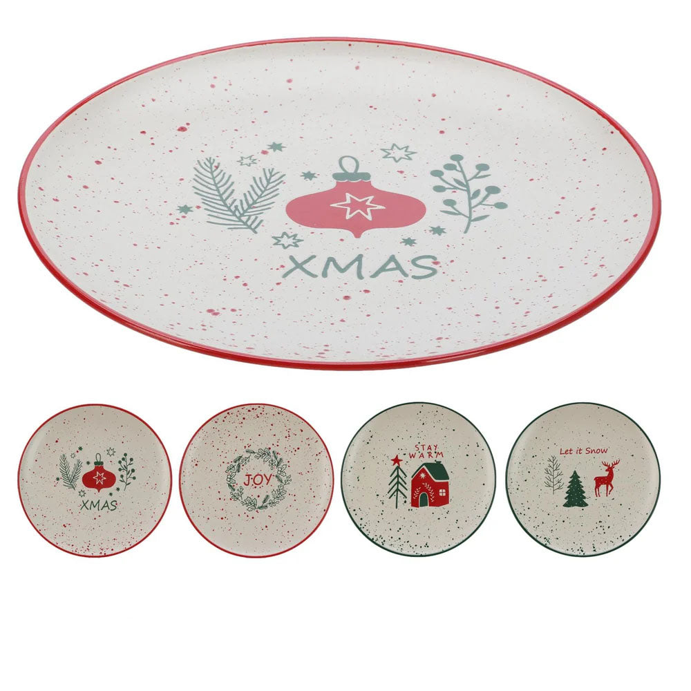 Xmas Design Ceramic Plate – 26.5cm - Q75600860 Christmas Tableware Koopman International UK Ltd (AIS) All Things Christmas Brand_Koopman CarlR Christmas Christmas Party Christmas Plates / Bowls Christmas Products Christmas Tableware Koopman More Christmas Tableware Oct25 Product Type_Christmas Tableware