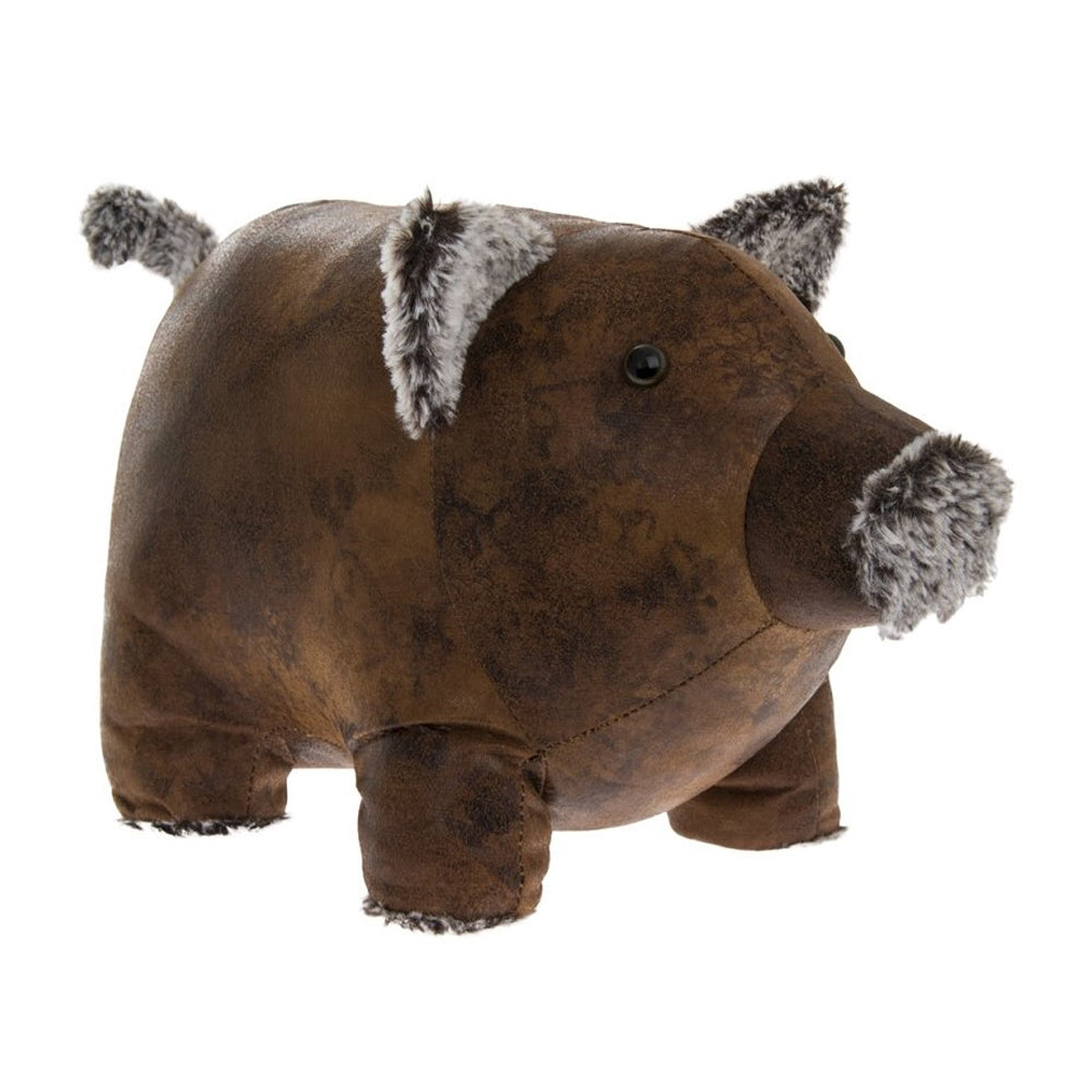 Lesser & Pavey Faux Leather Door Stop - Standing Piggy Door Stops Lesser & Pavey Ltd Brand_Lesser and Pavey CarlR Door Stop DOOR STOPS Feb25 Lesser & Pavey Product Type_Door Stops