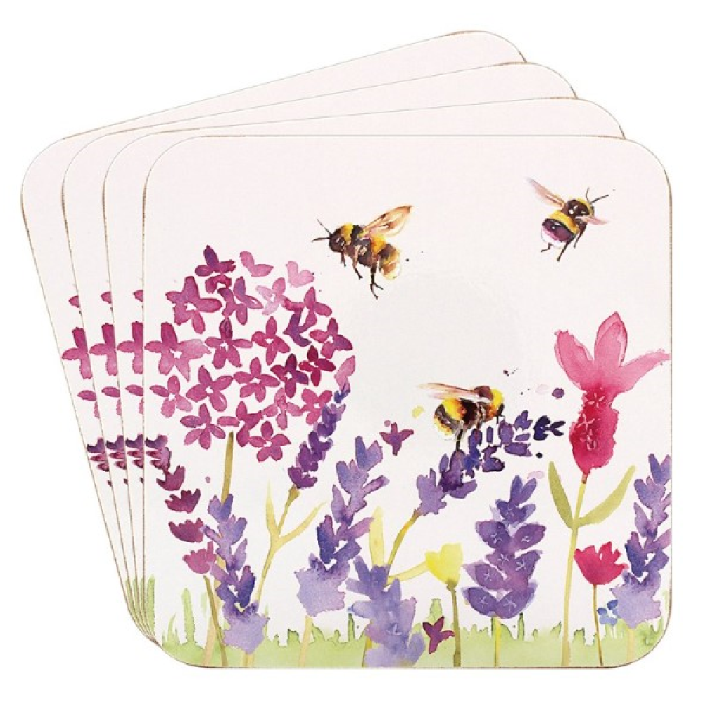 Lesser & Pavey LP95633 Lavender & Bees Coasters Set of 4 - Premium Tray / Tablemats and Coasters from LESSER & PAVEY - Just $2.70! Shop now at W Hurst & Son (IW) Ltd