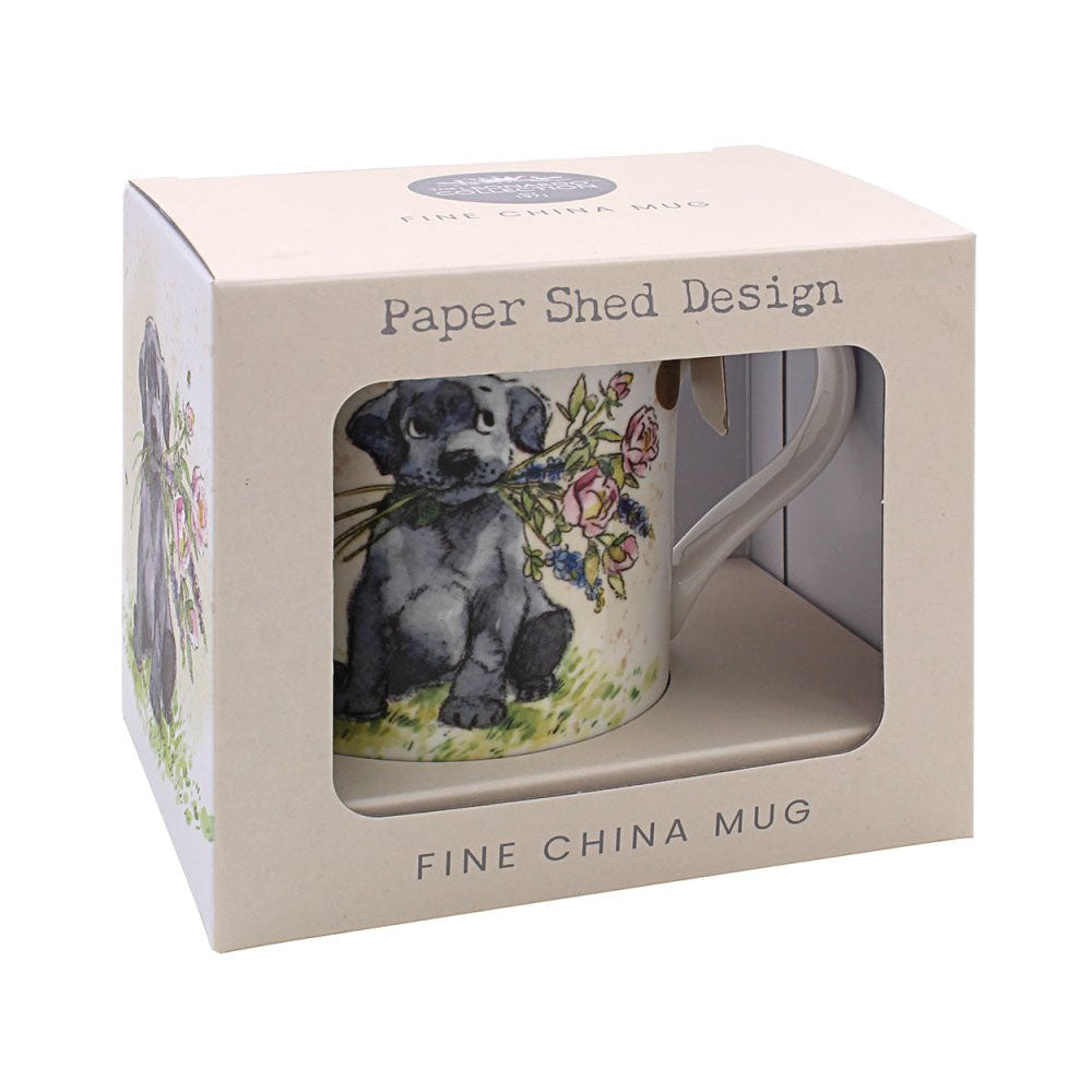 Mug - Dog with Flowers - LP96435 Single Mug Lesser & Pavey Ltd Brand_Lesser and Pavey CarlR Collections_Mugs Cups and Saucers Dining & Tableware Drink Drinkware Kitchen & Dining Lesser & Pavey mug Mugs Mugs Cups & Saucers Product Type_Single Mugs sep25