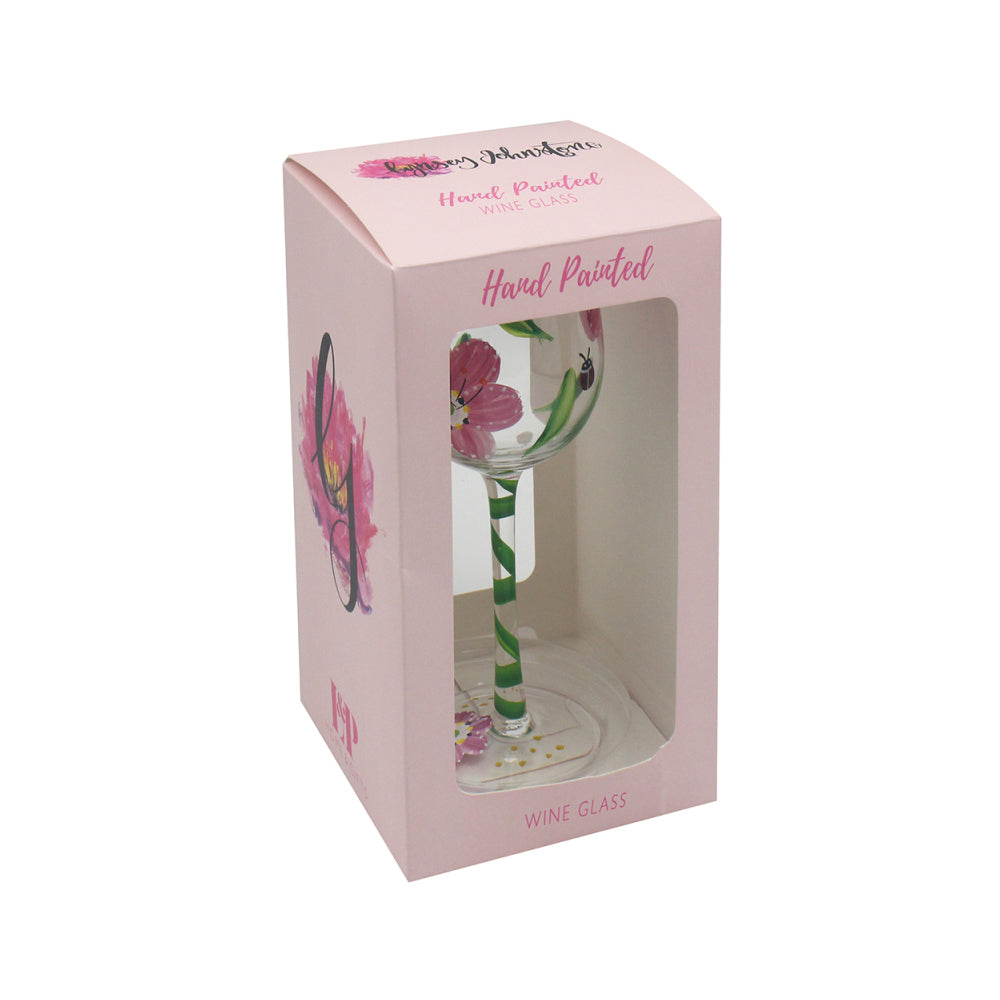 Hand Painted Gin Glass - Ladybirds & Poppies - LP74530 Drinking Glasses Lesser & Pavey Ltd aug25 Brand_Lesser and Pavey CarlR Dining & Tableware Drinking Glasses Glasses Kitchen & Dining Lesser & Pavey Product Type_Drinking Glasses