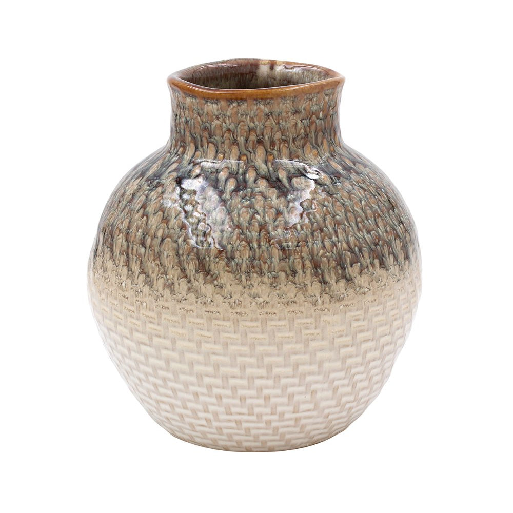 Lesser & Pavey Weave Vase Grey 15cm - LP73939 Vases Lesser & Pavey Ltd aug25 autumnal charm Brand_Lesser and Pavey CarlR Collections_Giftware Collections_More Decor & Giftware Collections_Vases Decor & Giftware Giftware Home Home and Gifts Home Interiors Lesser & Pavey More Decor & Giftware Product Type_Giftware Product Type_Vases Vases