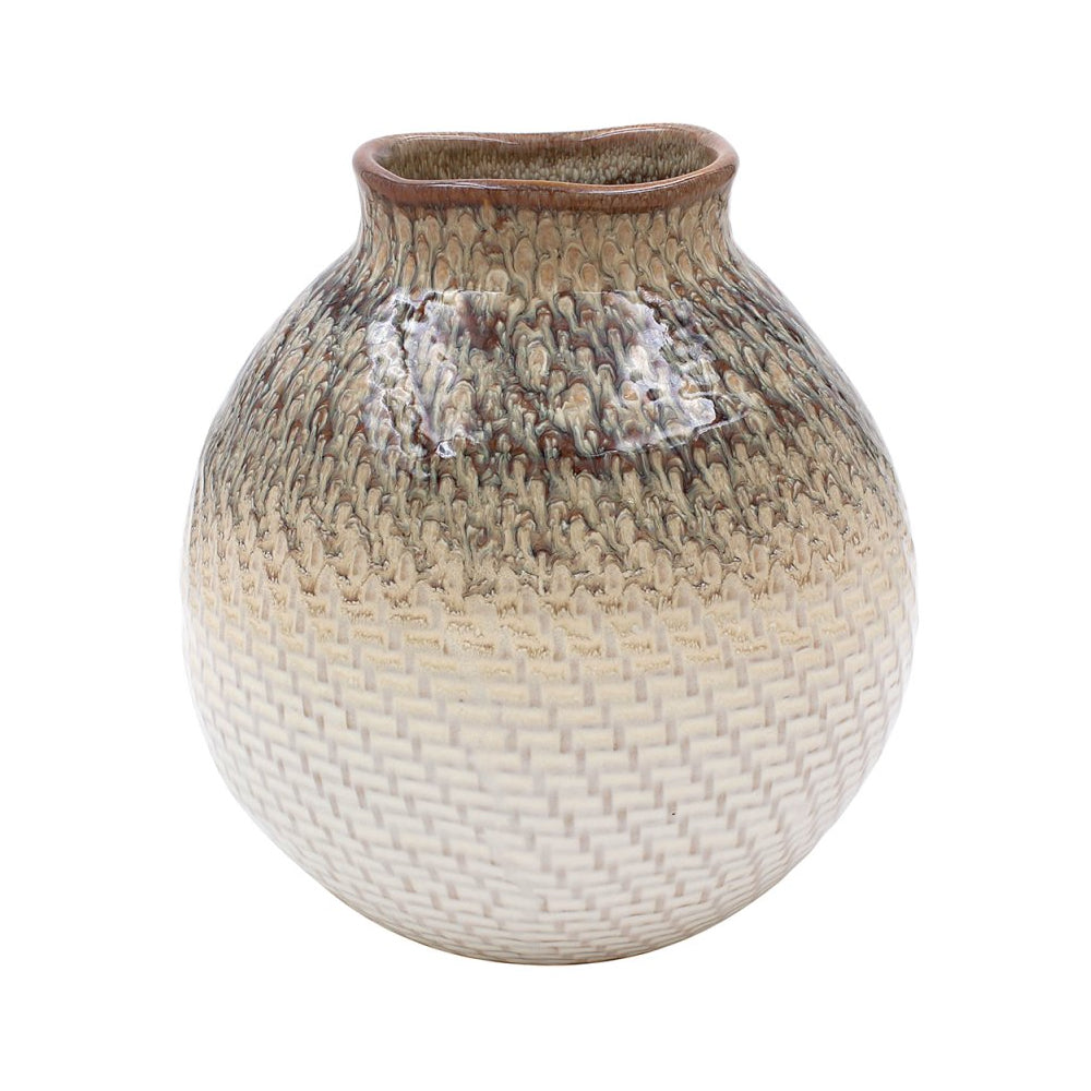 Lesser & Pavey Weave Vase Grey 18cm - LP73940 Vases Lesser & Pavey Ltd aug25 autumnal charm Brand_Lesser and Pavey CarlR Collections_Giftware Collections_More Decor & Giftware Collections_Vases Decor & Giftware Giftware Lesser & Pavey More Decor & Giftware Product Type_Giftware Product Type_Vases Vases