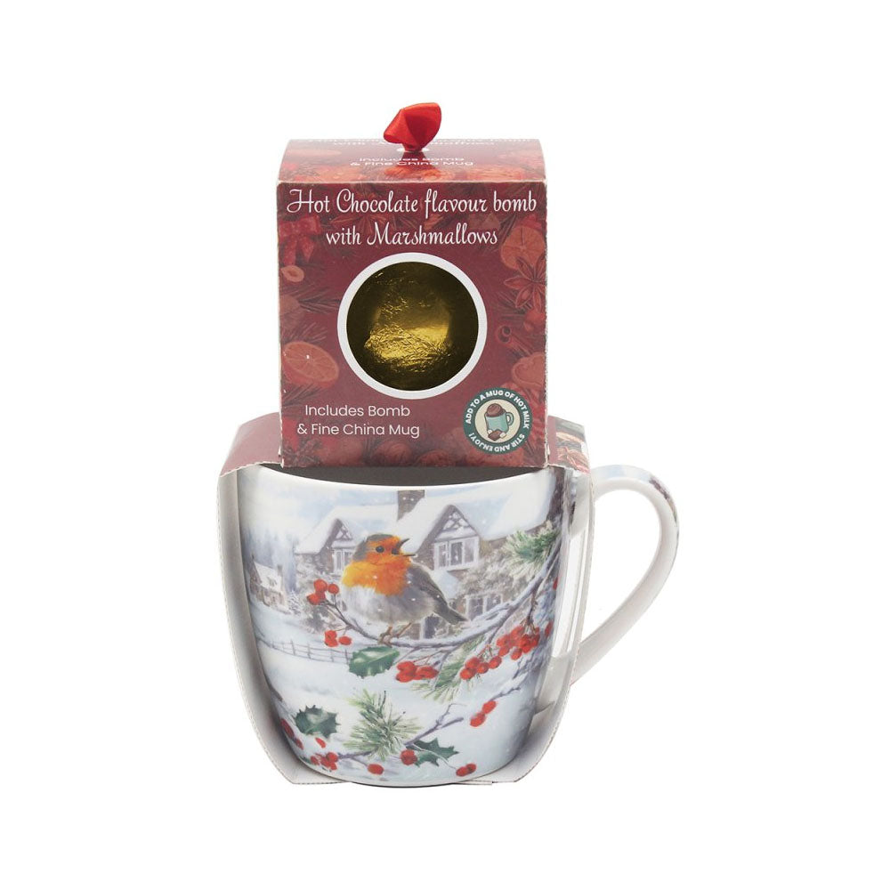 Christmas Robin Mug &amp; Chocolate Bomb - LP54286 Christmas Mugs Lesser & Pavey Ltd All Things Christmas Brand_Lesser and Pavey CarlR Christmas Christmas Gifts Christmas Products Christmas Tableware Collections_All Things Christmas Collections_Mugs Cups and Saucers Lesser & Pavey mug Mugs Mugs Cups & Saucers Oct25 Product Type_Christmas Mugs Product Type_Single Mugs Xmas