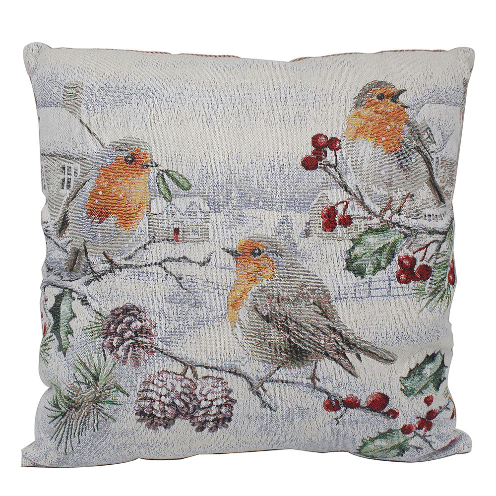 Christmas Robins Cushion - LP54284 Giftware Lesser & Pavey Ltd All Things Christmas Brand_Lesser and Pavey CarlR Christmas Christmas Essentials Christmas Gifts Christmas Products Collections_All Things Christmas Collections_Giftware Collections_More Decor & Giftware Decor & Giftware Giftware Lesser & Pavey More Decor & Giftware Oct25 Product Type_Giftware Xmas