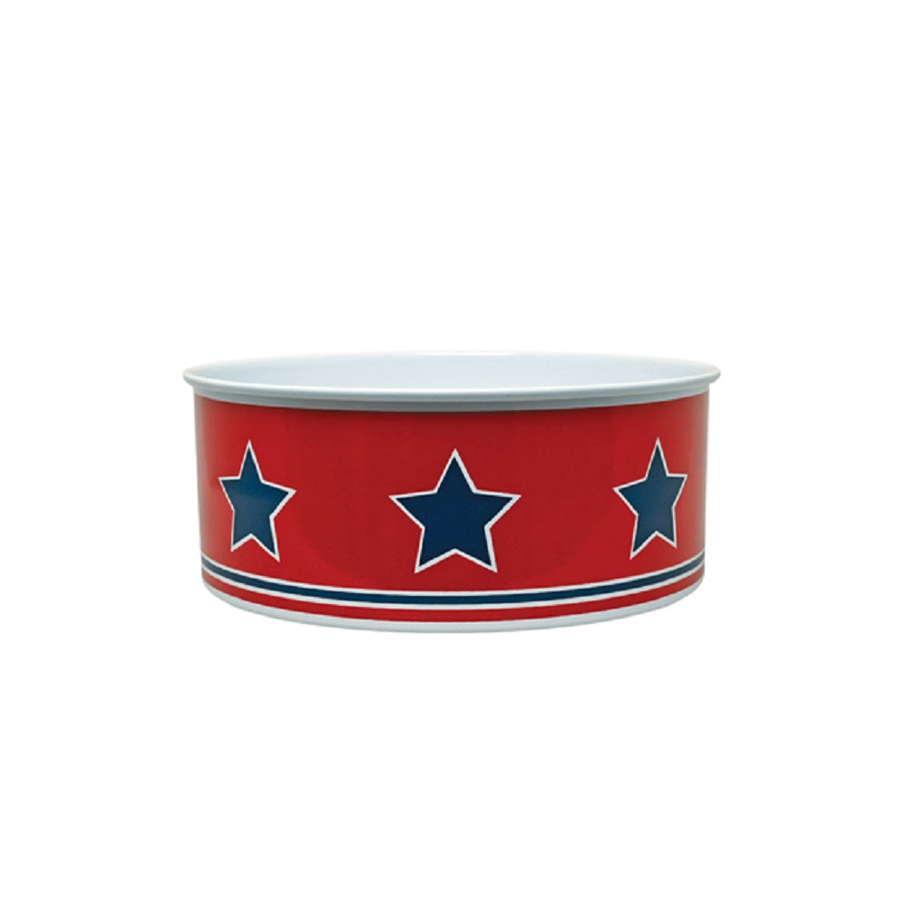 Little Dog BWL13 Red Star Dog Bowl - Small Cat / Dog The Little Dog Laughed Ltd Feb25 Product Type_Cat / Dog RobC