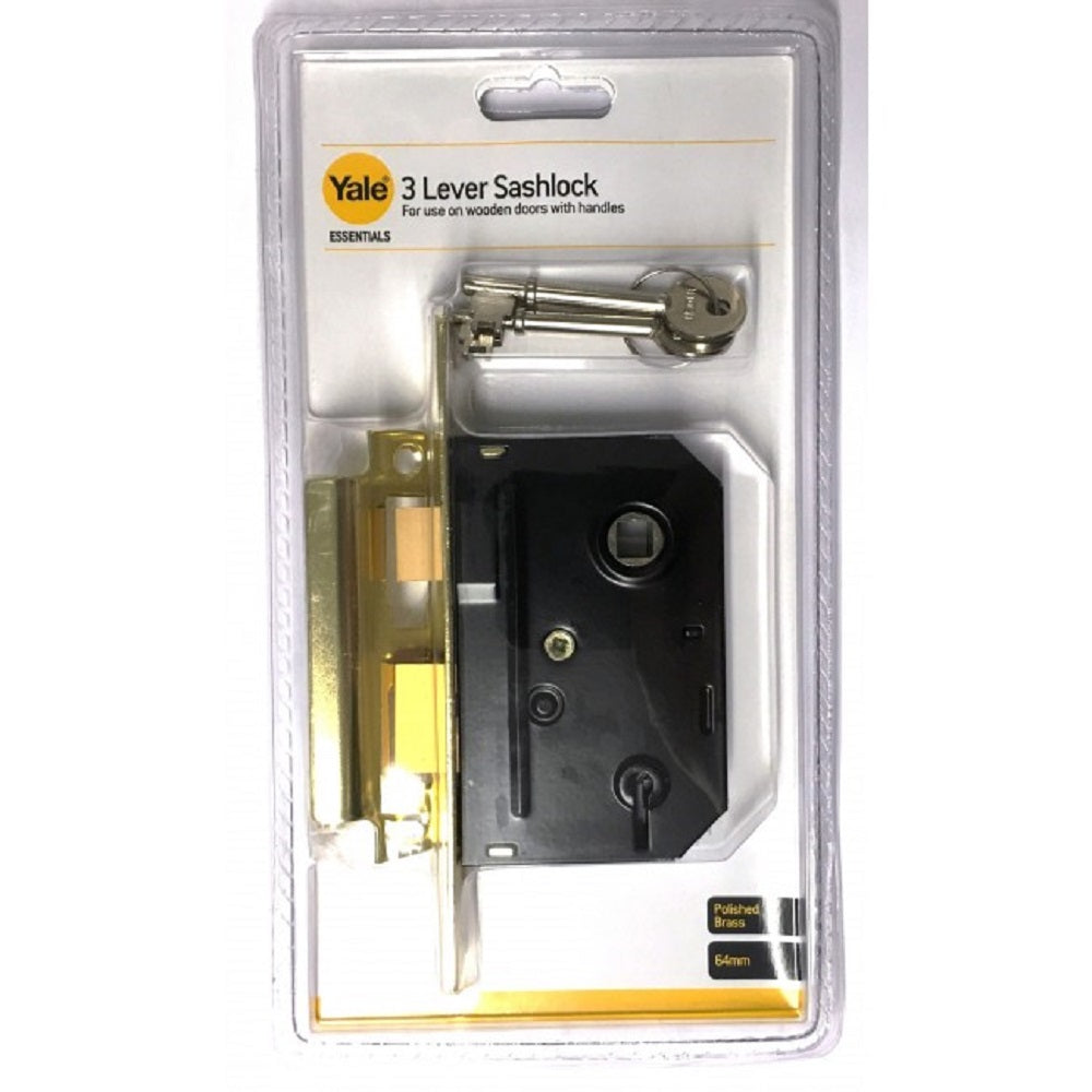 YALE YES002 Sashlock 64mm 3 Lever - PB Door Locks Hughes Wholesale Limited Brand_Yale Collections_Door Locks / Bolts Door Locks Door Locks & Bolts Feb25 Lock Locks Locks Padlocks and Security Padlocks & security Product Type_Door Locks Product Type_Misc Locks RobC Yale