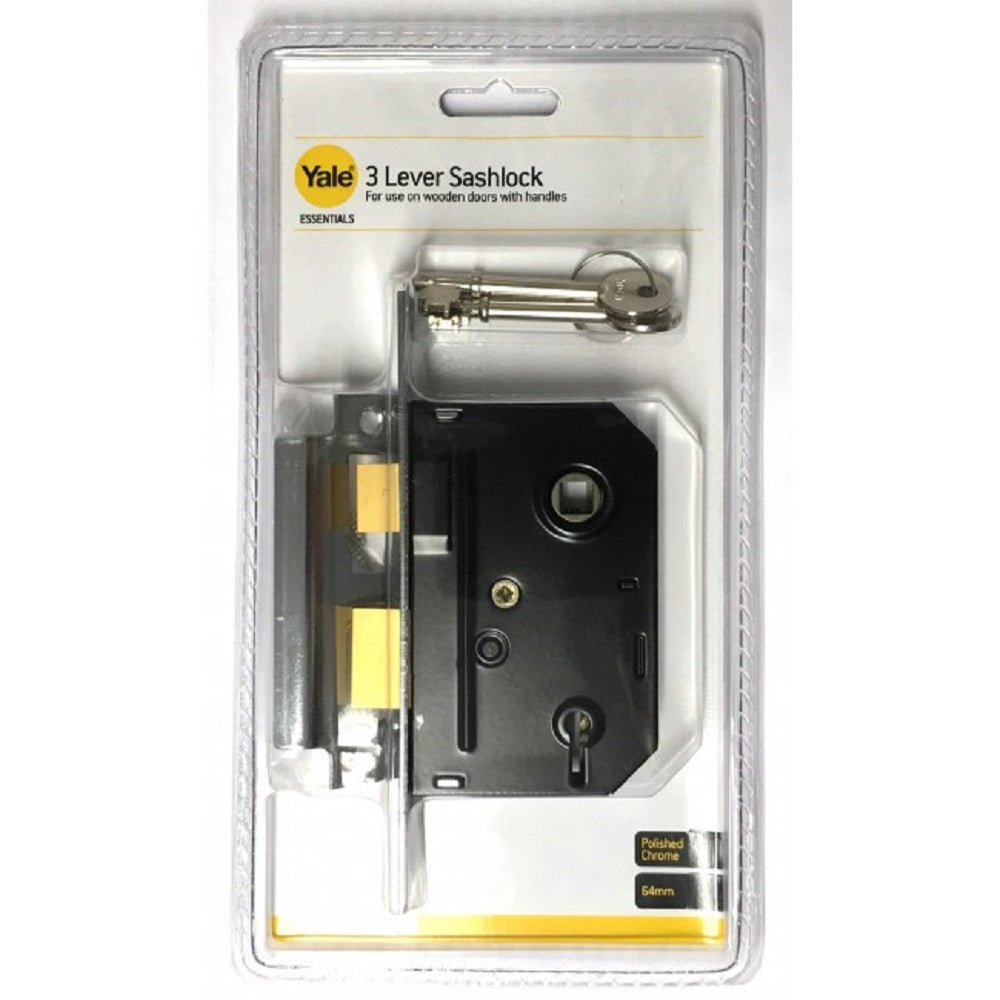 YALE YES003 Sashlock 64mm 3 Lever - PC Door Locks Hughes Wholesale Limited 3 Lever Brand_Yale Collections_Door Locks / Bolts Door Locks Door Locks & Bolts Feb25 Locks Locks Padlocks and Security Product Type_Door Locks RobC Yale