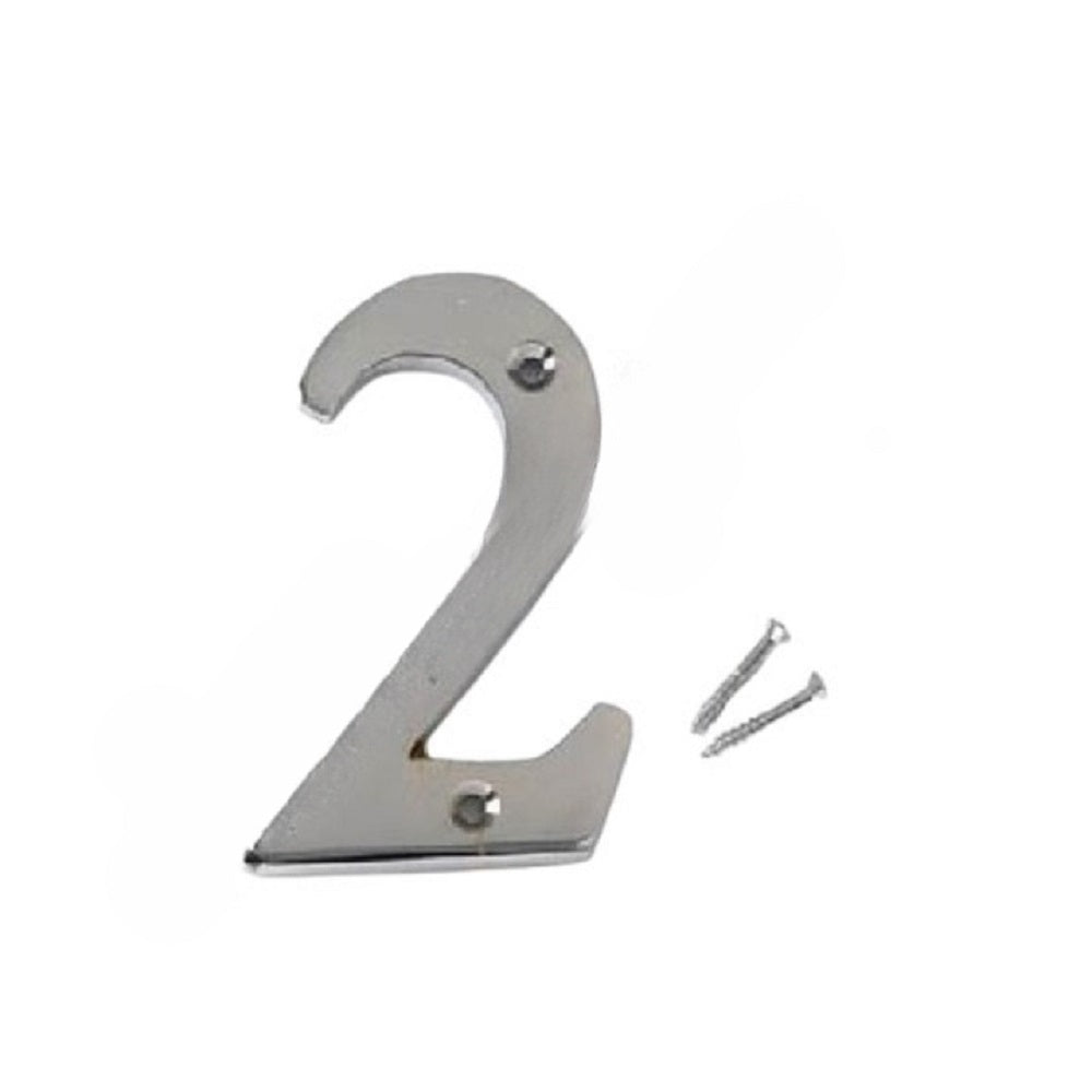 Merriway M5957 Numeral Chromed Brass No. 2 75mm Signs / Numbers Merriway Brand_Merriway Brass Chrome Chrome finish Chromed Collections_Signs / Numbers Feb25 Merriway Product Type_Signs / Numbers RobC