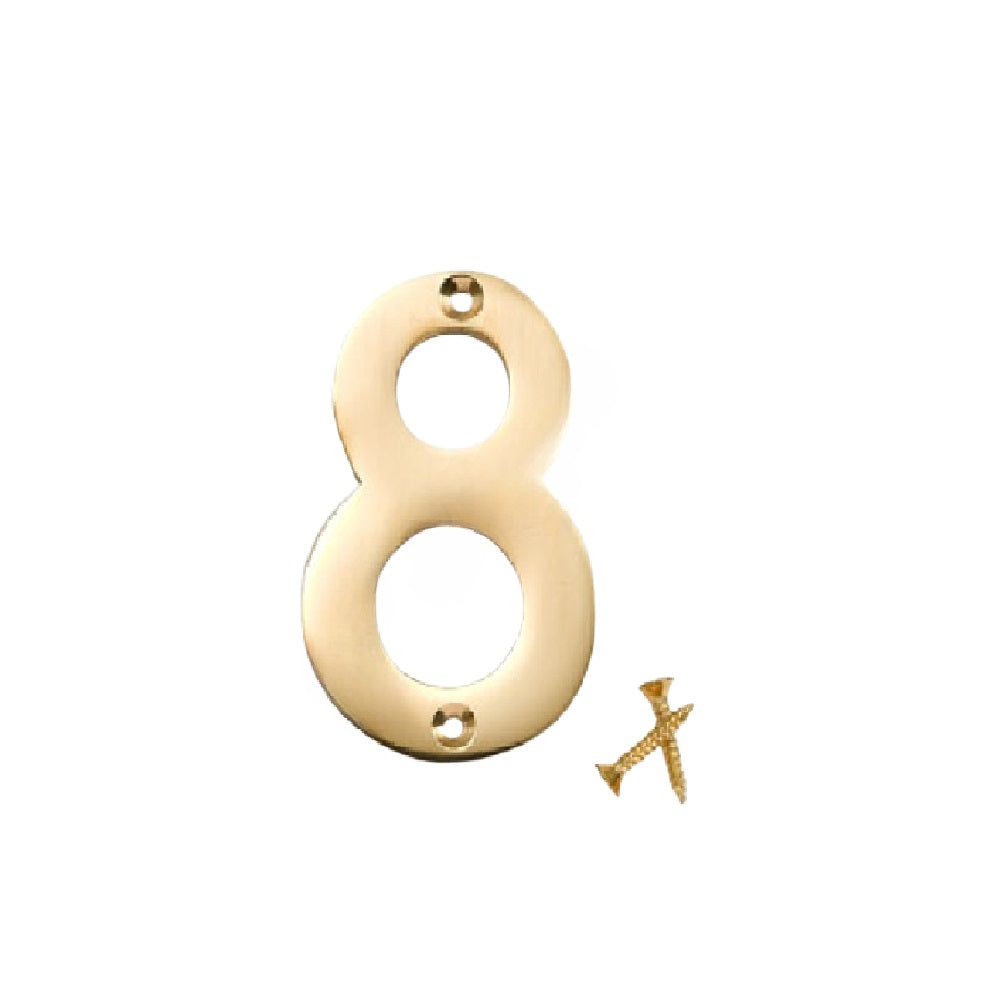 Merriway M5352 Numeral Polished Brass No. 8 75mm Signs / Numbers Merriway Brand_Merriway Brass Collections_Signs / Numbers Feb25 Merriway Product Type_Signs / Numbers RobC