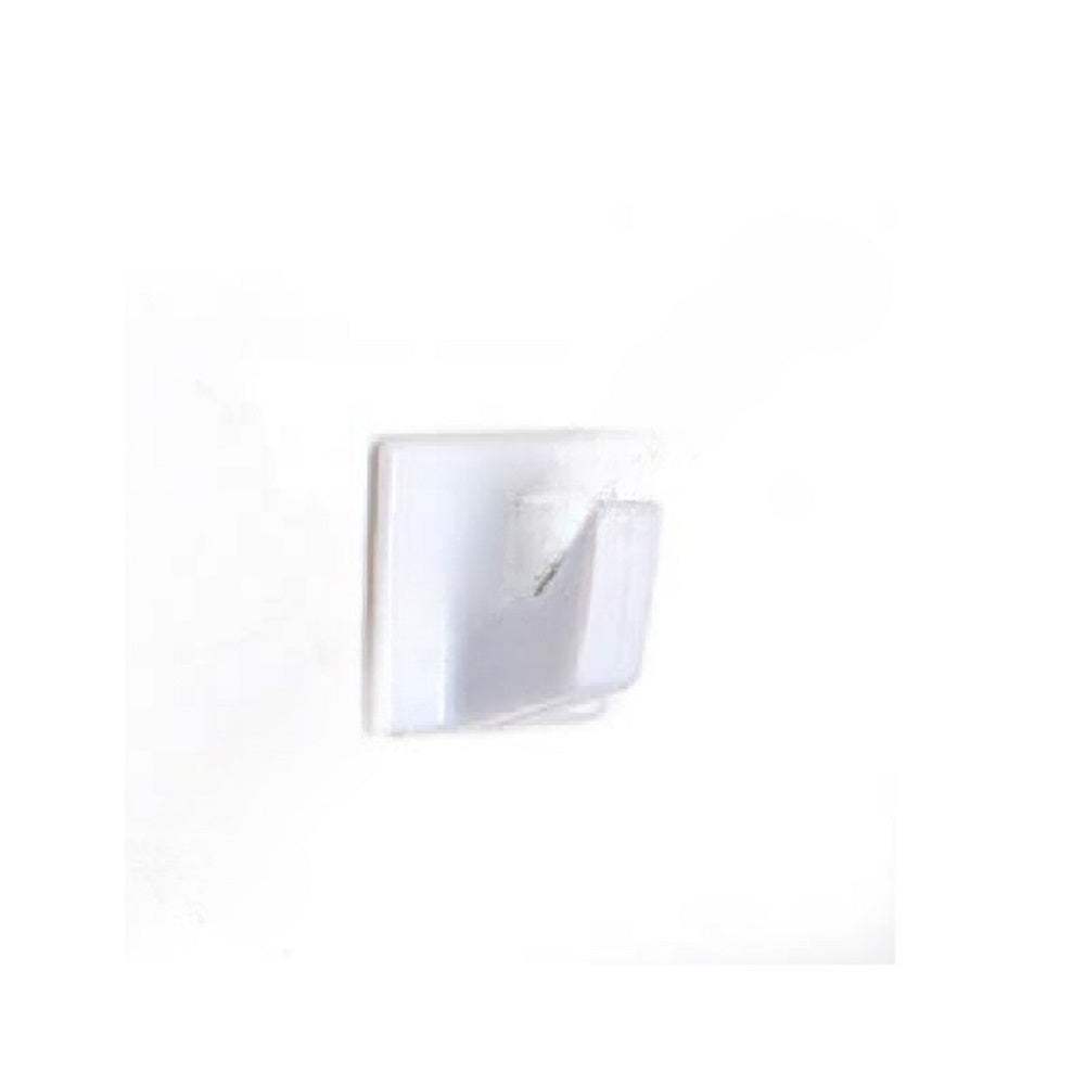 Merriway Adhesive Hook White Plastic 50 x 50mm (Part No: M0340) Adhesive Hooks Merriway Brand_Merriway CarlR Collections_Hat / Coat Hooks Hat & Coat Hooks Hooks Merriway Product Type_Adhesive Hooks Product Type_Hat / Coat Hooks Product Type_Robe Hooks Robe Hooks