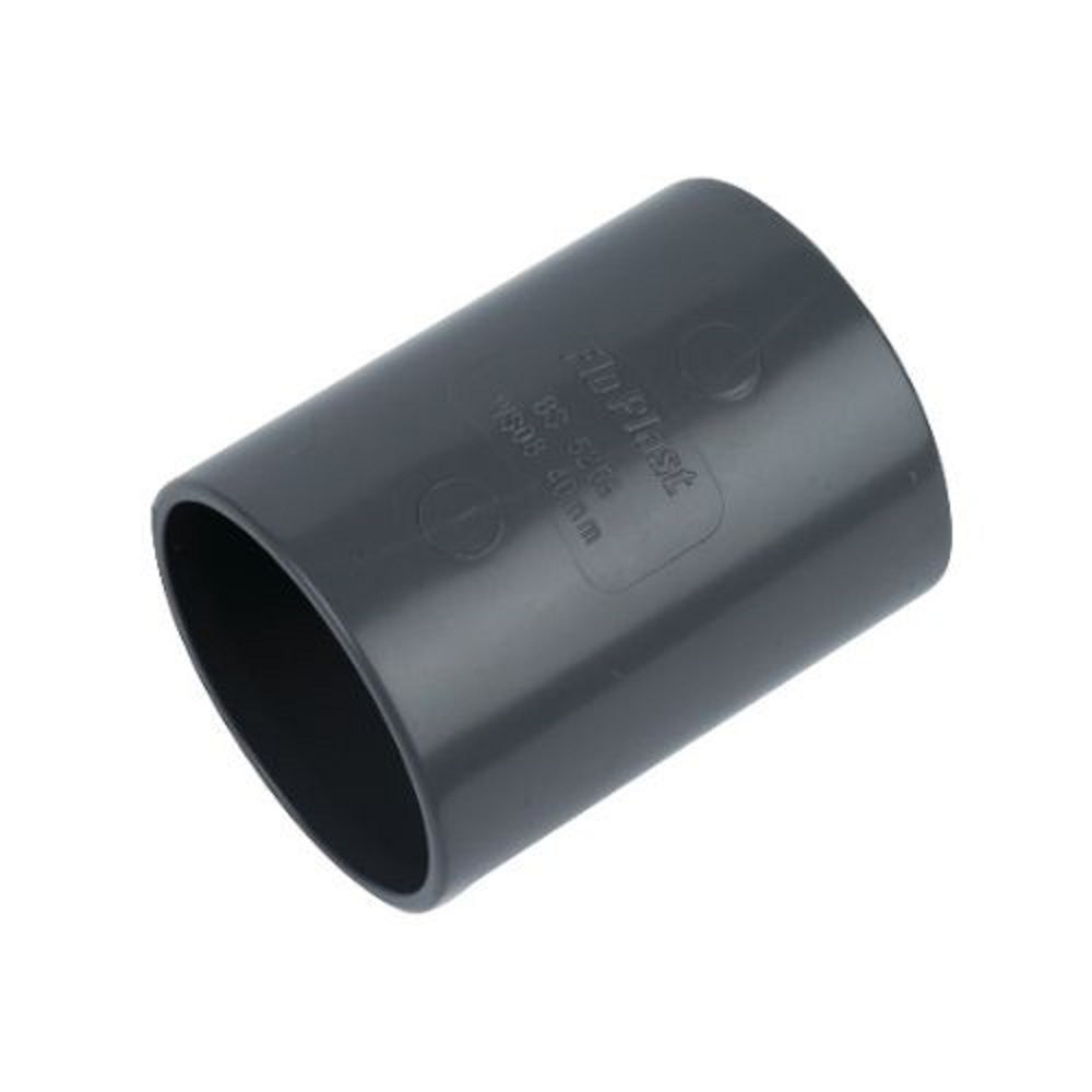 Floplast 40mm Straight Coupling Grey - Part No. 60011083 pipe Mueller Primaflow CarlR Collections_Pipe / Drain Tools Collections_Plumbing Fittings Feb24 Google Product Ironmongery Pipe & Drain Tools Plumbing Plumbing Fittings