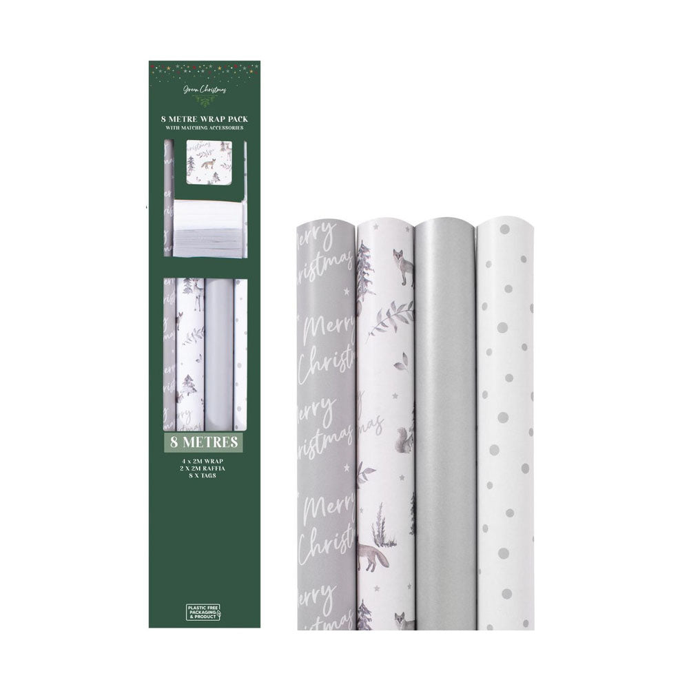 Silver Deer Wrapping Paper Pack - 9DH189 Christmas Giftwrap W J Nigh & Sons Ltd All Things Christmas Brand_W J Nigh CarlR Christmas Christmas Essentials Christmas Gift Wrap / Accs Christmas Gifts Christmas Products Collections_All Things Christmas Oct25 Product Type_Christmas Giftwrap Product Type_Giftwrap/Tags Etc. W J Nighs Xmas