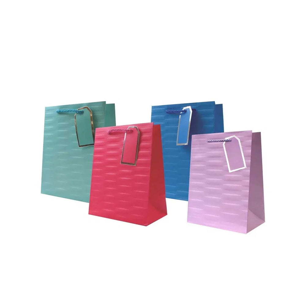 Embossed Brights Medium Gift Bag - 6M595 Giftware W J Nigh & Sons Ltd aug25 Brand_W J Nigh CarlR Collections_Giftware Giftware Product Type_Giftware Product Type_Giftwrap/Tags Etc. W J Nighs