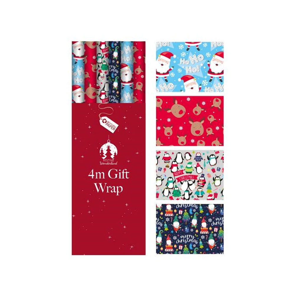 Xmas Gift Wrap 4m – Kids Xmas - 9DH301 Christmas Giftwrap W J Nigh & Sons Ltd All Things Christmas Brand_W J Nigh CarlR Christmas Christmas Decorations Christmas Essentials Christmas Gift Wrap / Accs Christmas Gifts Christmas Products Collections_All Things Christmas Oct25 Product Type_Christmas Giftwrap Product Type_Giftwrap/Tags Etc. W J Nighs Xmas
