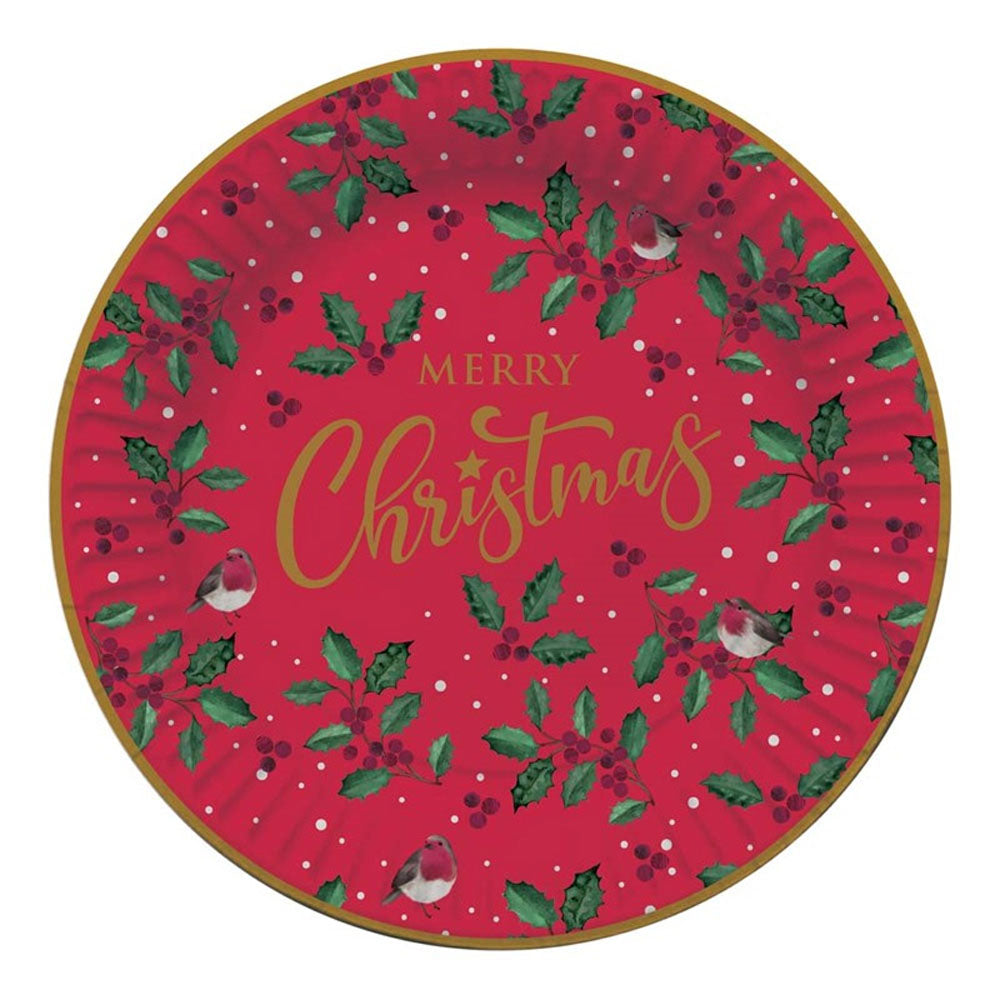 Traditional Christmas Paper Plates – 9" (Pack of 8) - 9DR648 Christmas Tableware W J Nigh & Sons Ltd All Things Christmas Brand_W J Nigh CarlR Christmas Christmas Essentials Christmas Party Christmas Products Christmas Tableware Collections_All Things Christmas Nov25 W J Nighs