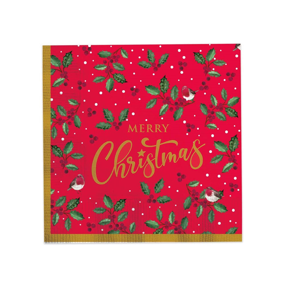 Traditional Christmas Paper Napkins Pack of 16 - 9DR650 Napkins / Serviettes W J Nigh & Sons Ltd All Things Christmas Brand_W J Nigh CarlR Christmas Christmas Essentials Christmas Products Christmas Tableware Collections_All Things Christmas Napkins / Table Covers Oct25 Product Type_Napkins / Serviettes W J Nighs Xmas
