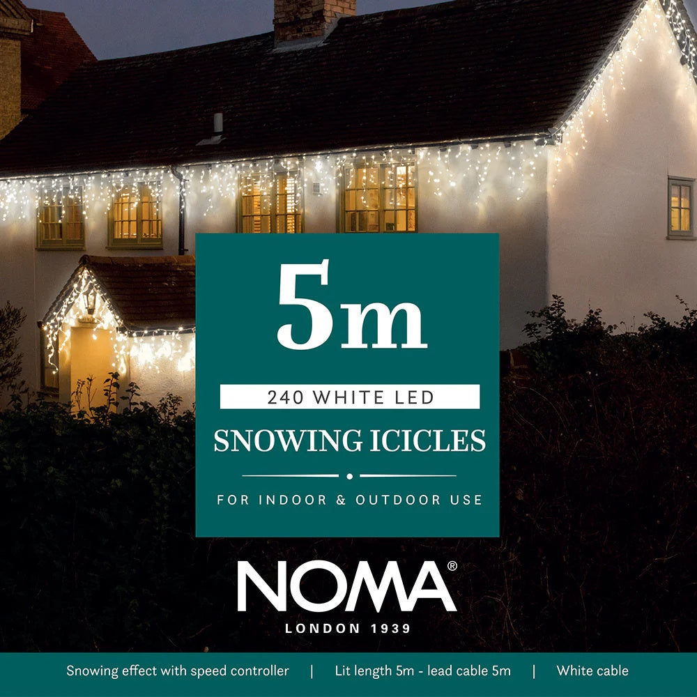 NOMA Snowing Icicle Lights 5M – White - 6825042 Christmas Lights Leisuregrow Products Ltd All Things Christmas Brand_Noma CarlR Christmas Christmas Decorations Christmas Essentials Christmas Lights Christmas Products Collections_All Things Christmas Collections_Outdoor Lights Noma Nov25 Outdoor Lights Product Type_Christmas Lights Product Type_Outdoor Lights