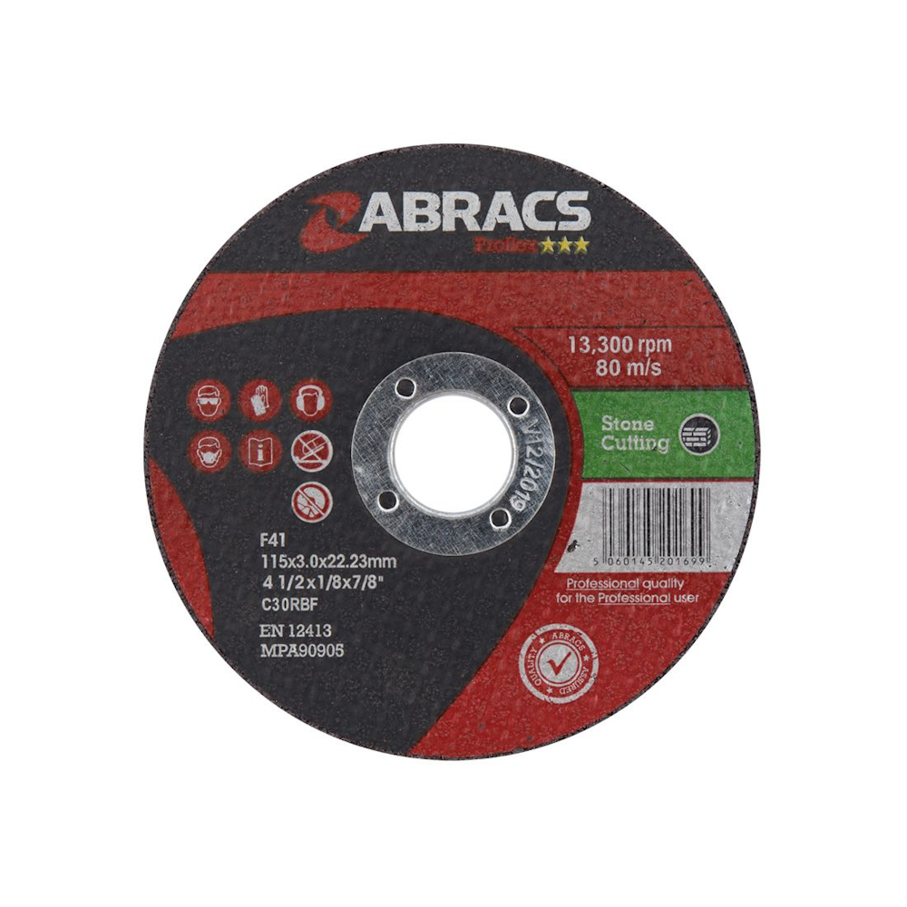 Abracs ABPF11530FS Proflex Stone Cutting Disc 115 x 3 x 22mm - Premium Angle Grinder Discs from Owlett Jaton - Just $1.50! Shop now at W Hurst & Son (IW) Ltd