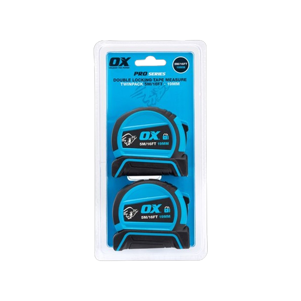 Ox OX-P505455 Pro Dual Auto Lock Tape Twinpack - 5m / 16ft