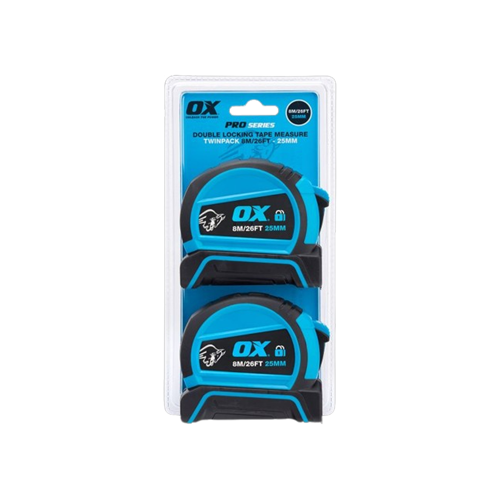 Ox OX-P505488 Pro Dual Auto Lock Tape Twinpack - 8m / 26ft