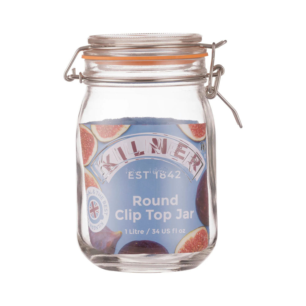 Kilner Clip Top Round Jar 1L - 0025.491 Food Storage Rayware Ltd CarlR Collections_Food Storage Collections_Jars / Bottles Food Storage Jars & Bottles Kilner Kitchen & Food Storage Oct25 Product Type_Food Storage Product Type_Jars & Bottles Rayware