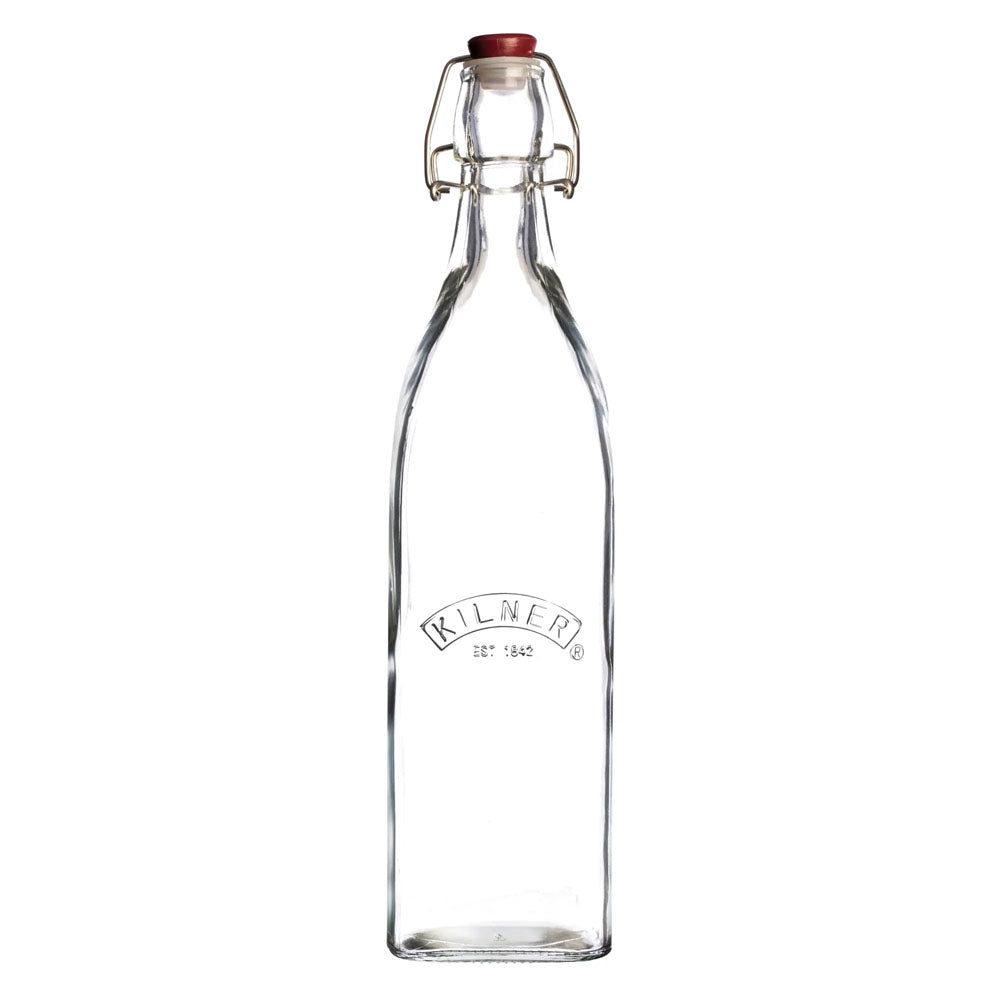 Kilner Clip Top Square Bottle 1L - 0025.472 Food Storage Rayware Ltd CarlR Collections_Food Storage Collections_Jars / Bottles Food Storage Jars & Bottles Kilner Kitchen Kitchen & Food Storage Oct25 Product Type_Food Storage Product Type_Jars & Bottles Rayware