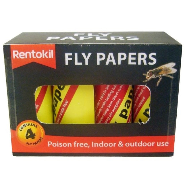 Rentokil FF40A Fly Paper Pack of 4 - Premium Insect from Rentokil - Just $1.99! Shop now at W Hurst & Son (IW) Ltd