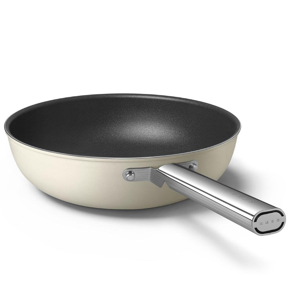 Smeg CKFW3001CRM Non Stick Wok 30cm Cream