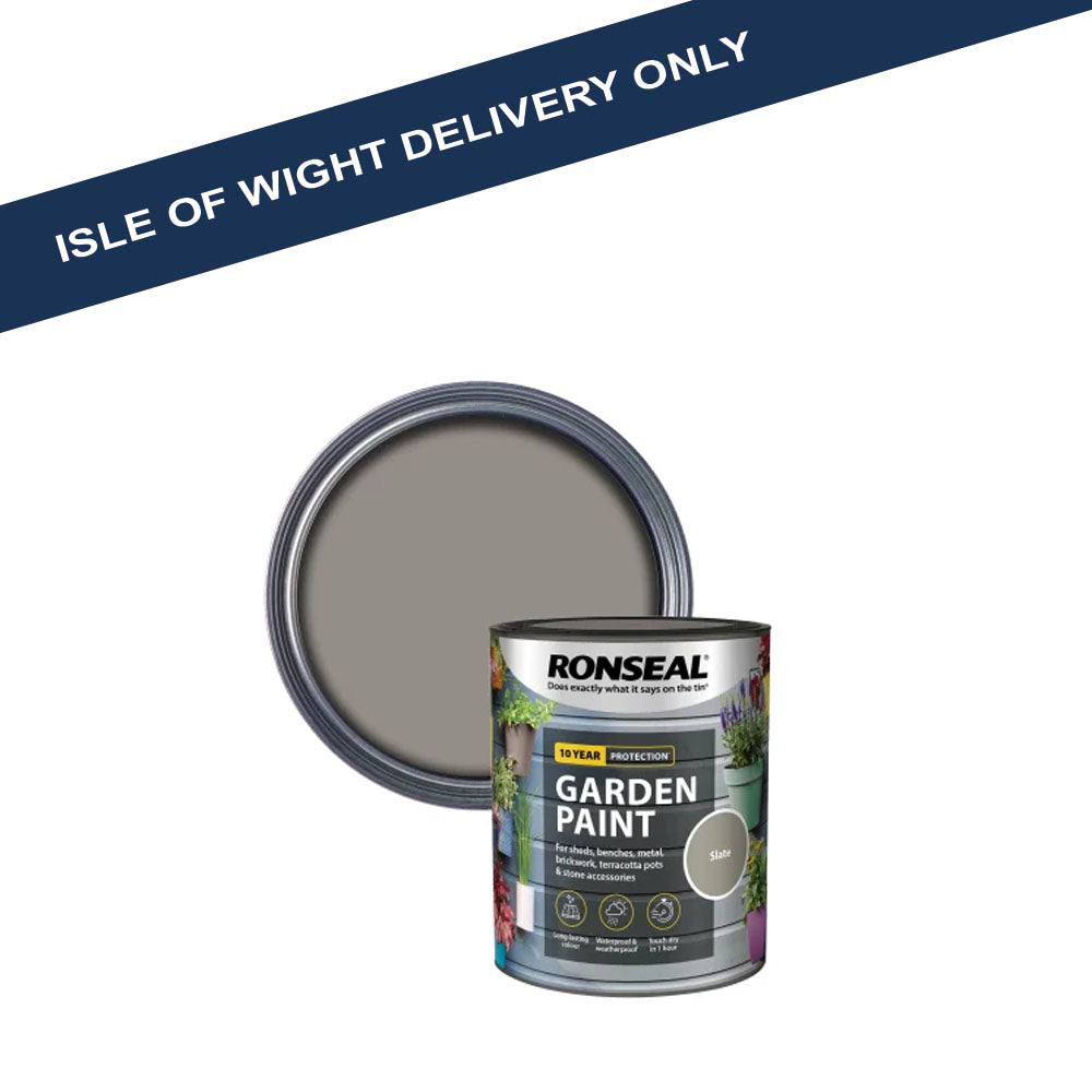 Ronseal Garden Paint 750ml - Slate - RSLGPSL750 Outdoor Wood Paints Toolbank Ltd (NMBS) Brand_Ronseal CarlR Collections_Exterior Paints Exterior Paints iow only iowonly Metal Paints Nov25 Product Type_Masonry Paint Product Type_Outdoor Wood Paints Ronseal Toolbank