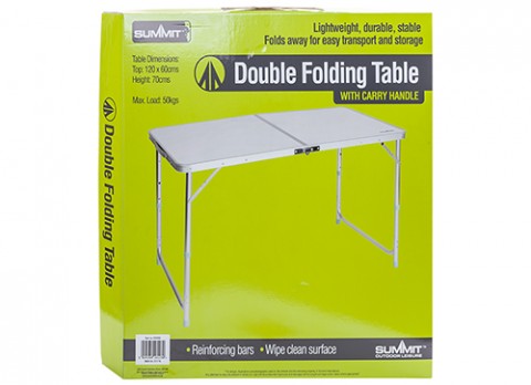 Summit 635009 Folding Table Double Size 120 x 60cm - Premium Camping Tables from Summit - Just $51.00! Shop now at W Hurst & Son (IW) Ltd