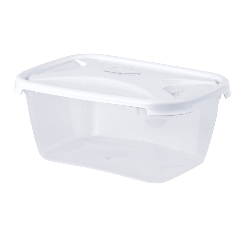 Wham Cuisine 12373 Plastic Rectangular Food Box & Lid 2Ltr - Ice White / Clear