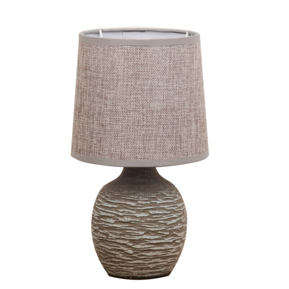 Hestia HE1357 Dark Grey Table Lamp with Grey Linen Shade Table Lamps Widdop Brand_Widdop Collections_More Lighting Collections_Table / Desk Lamps Home Lighting MAR25 Mark.Williams More Lighting Product Type_Table Lamps Table & Desk Lamps Table Lamps Widdop