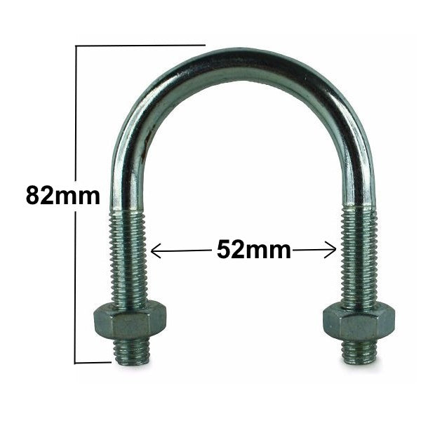 U-BOLT with Nuts - Various Sizes 52mm x 82mm 2619-158 bolt Zinco (Midlands) Ltd Bolt Collections_Fixings / Fasteners Collections_More Fixings / Fasteners Collections_Other Bolts Fixings & Fasteners Ironmongery Mark.Williams More Fixings & Fasteners Nov24 Other Bolts Product Type_Sundry Ironmongery Sundry Ironmongery Tools