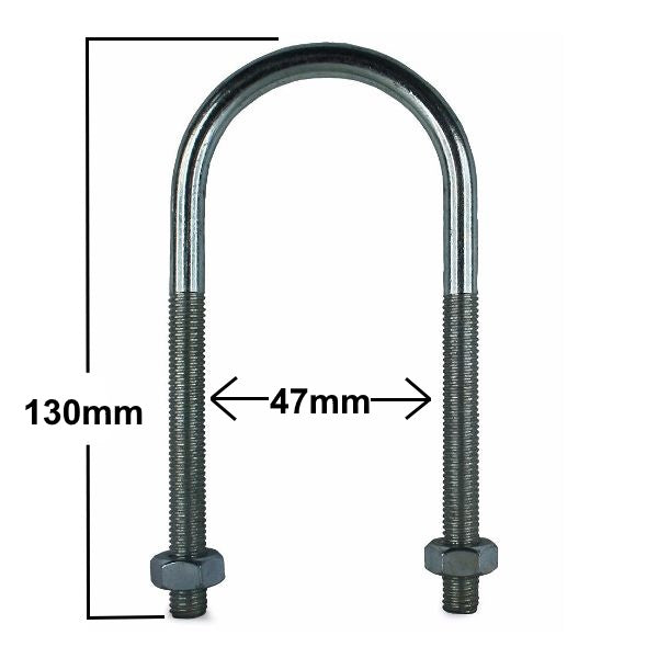 Long U-BOLT with Nuts - Various Sizes 47mm x 130mm 2620-171 bolt Zinco (Midlands) Ltd Bolt Collections_Fixings / Fasteners Collections_More Fixings / Fasteners Fixings & Fasteners Ironmongery Mark.Williams More Fixings & Fasteners Nov24 Other Bolts Product Type_Sundry Ironmongery Sundry Ironmongery Tools Zinco