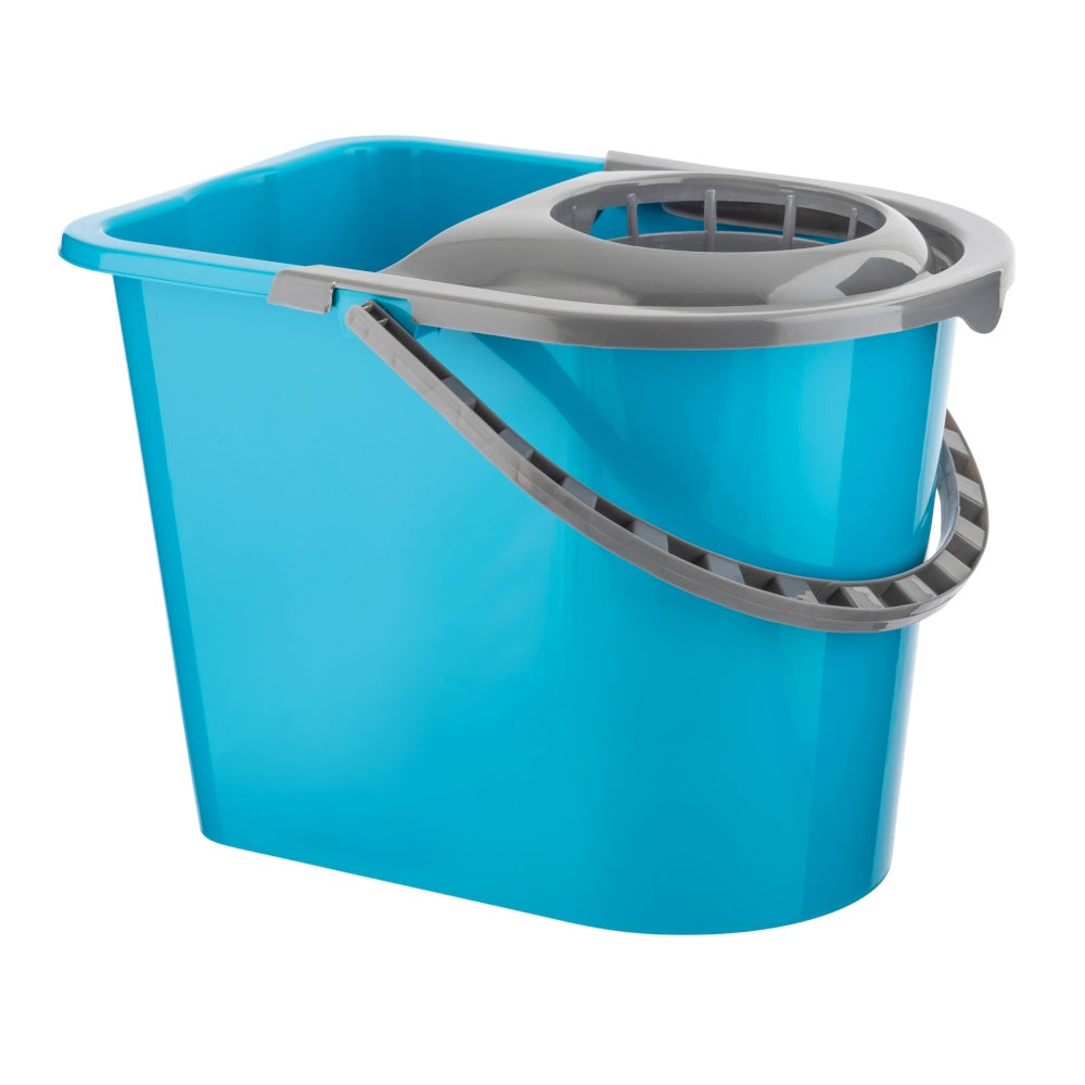 Dlux 2319 Blue Mop Bucket 14Ltr with Silver Wringer Mops / Buckets Zoom Imports & Distribution Ltd Brand_Zoom Collections_More Housewares Dec24 Google Product Home Housewares Mark.Williams Mops More Housewares Product Type_Housewares Product Type_Mops / Buckets Zoom Imports