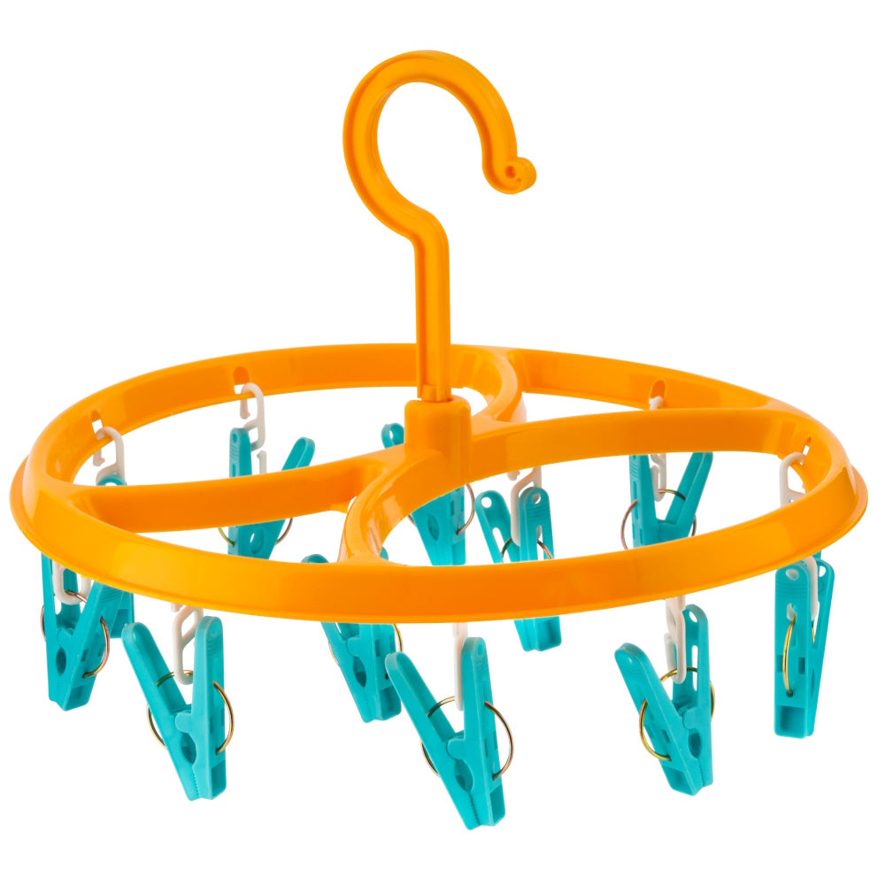 Dlux Round Clothes Hanger 12 Pegs - Asstd Colours