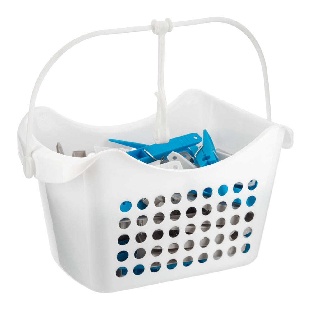 Dlux 50 Clothes Pegs with Hanging Peg Basket