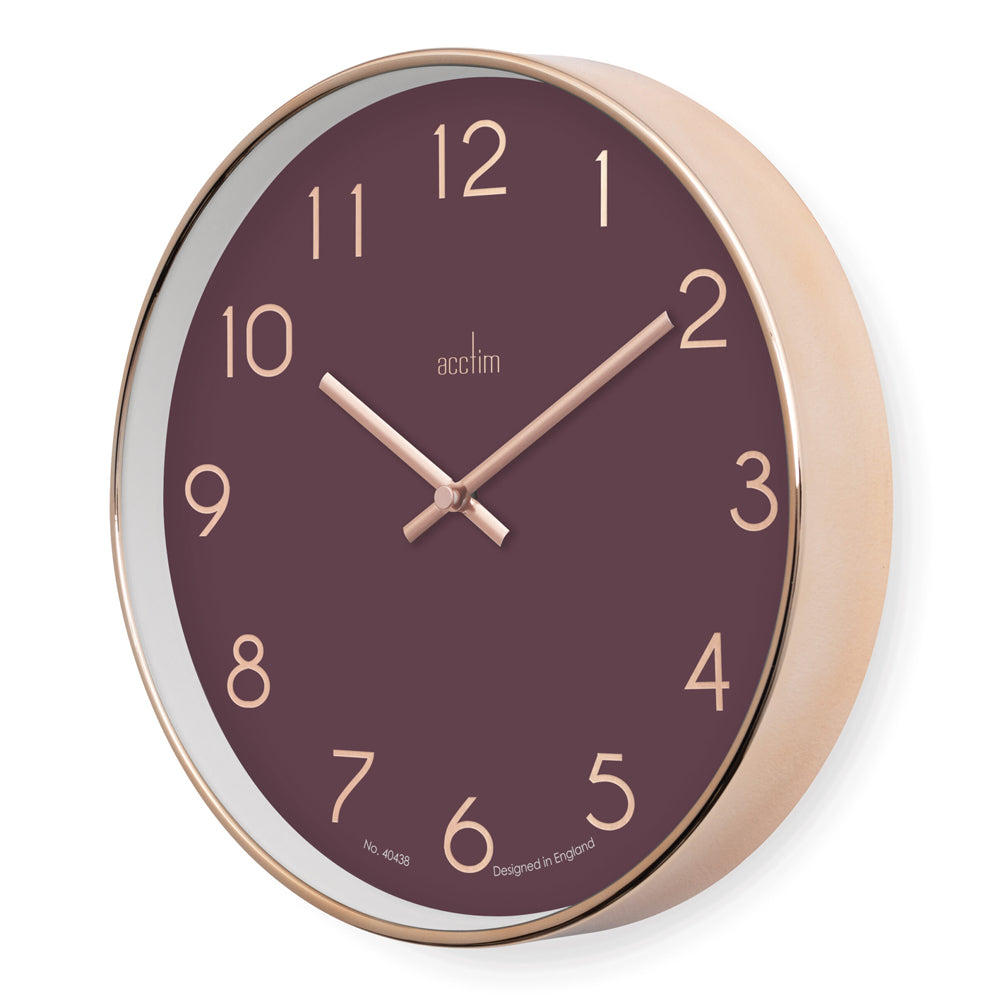 Acctim Elma 25cm Wall Clock – Mulberry - 22834 Clocks Anglo-Continental Clock Co Ltd (AIS) aug25 autumnal charm CarlR Clocks Clocks & Weather Stations Collections_Clocks / Weather Stations Home Home Interiors Outdoor Clocks & Thermometers Product Type_Wall Clocks Wall Clocks
