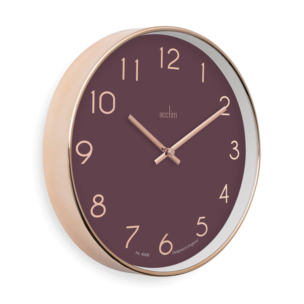 Acctim Elma 25cm Wall Clock – Mulberry - 22834 Clocks Anglo-Continental Clock Co Ltd (AIS) aug25 autumnal charm CarlR Clocks Clocks & Weather Stations Collections_Clocks / Weather Stations Home Home Interiors Outdoor Clocks & Thermometers Product Type_Wall Clocks Wall Clocks