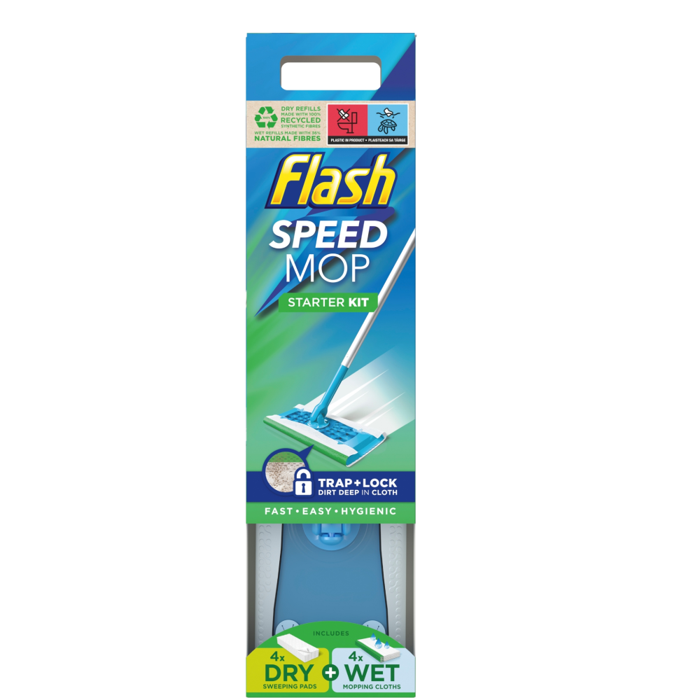 Flash Speed Mop tarter Kit with 8 Cloths - Premium Mops / Buckets from Regal Sales Ltd - Just $22.99! Shop now at W Hurst & Son (IW) Ltd