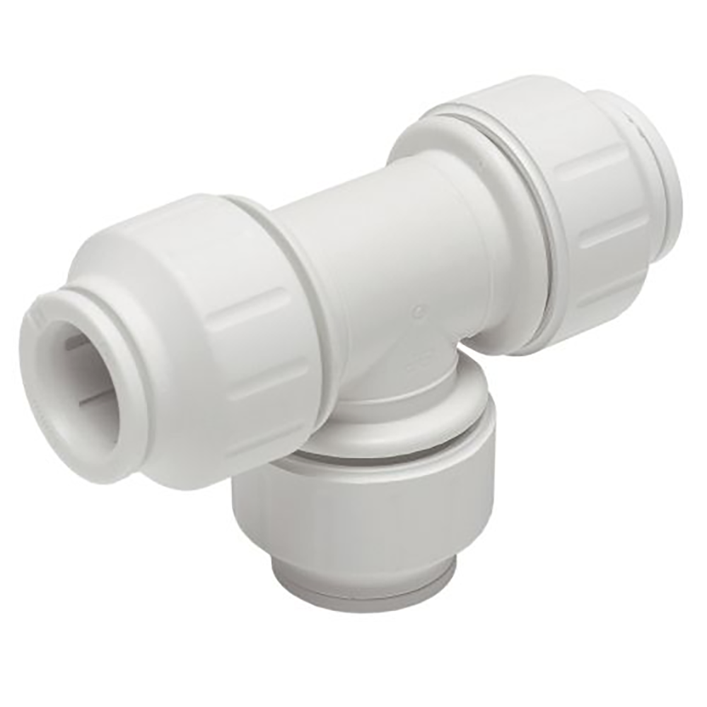 JG Speedfit 70011118 Equal Tee 22mm Push Fit Primaflow Ltd 22mm Aug24 cold water system Connector Equal Tee Hot Water System JGSpeedfit Pipe Fitting Primaflow RobC Speedfit Tee Twist Lock Water white