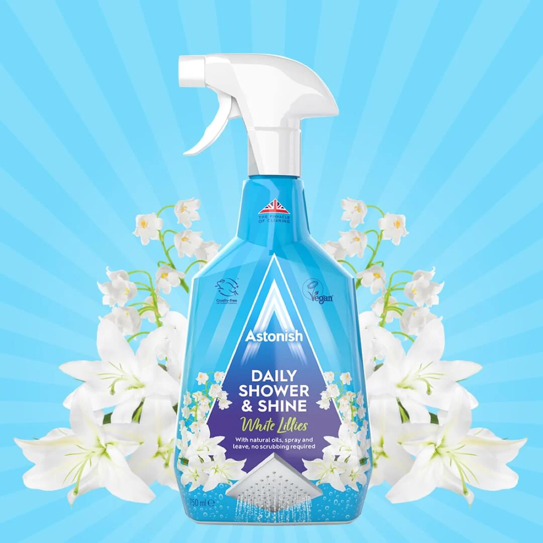 Astonish C1031 Daily Shower Shine White Lilies 750ML Bathroom Cleaning W Hurst & Son (IW) Ltd Astonish Astonish Cleaning Products Bathroom Brand_Astonish Cleaning Cleaning Consumables Collections_Cleaning Consumables Household Cleaning Products Product Type_Bathroom Accessories Product Type_Bathroom Cleaning